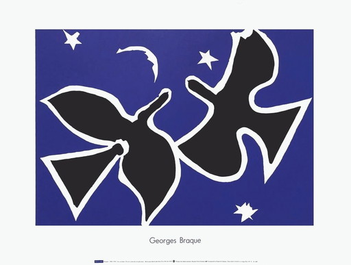 Georges BRAQUE Affiche Les oiseaux (partie centrale) 1991