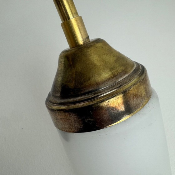 Image 1 of Antique Vintage Opaline Swan Neck Wall Sconce