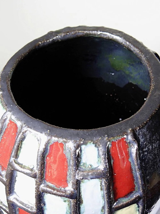 Grande vaso d'arte modernista in ceramica smaltata nera vintage da . – Vasi, Porcellana, Bauhaus (photo 12 of 16)