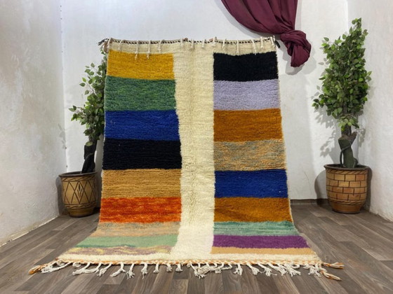 Image 1 of Mehrfarbige Berber-Tapis aus Leinen, 250 cm x 150 cm