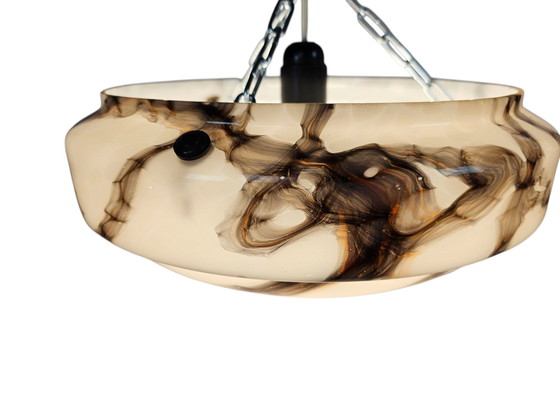 Image 1 of Lampada a ciotola in vetro marmorizzato Art Déco - secondo quarto del XX secolo