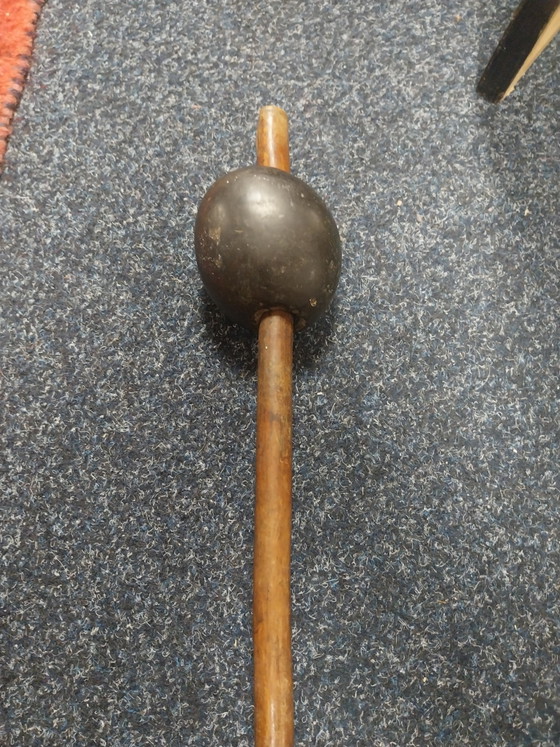 Image 1 of 1 x South African Zulu striking weapon Knobkerrie 110cm with rare stone knob.