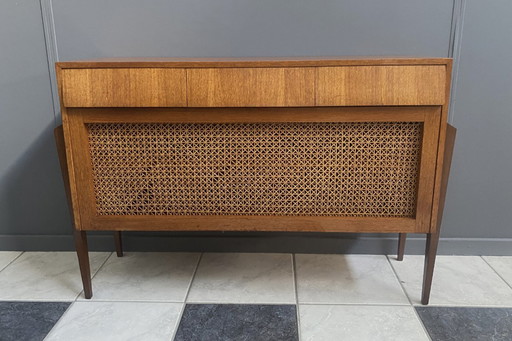 Teak Small sideboard webbing front 1960s