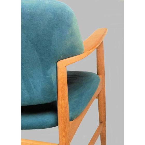 Image 1 of Vintage oak office chair by Ejner Larsen and Axel Bender Madsen for Fritz Hansen 1955