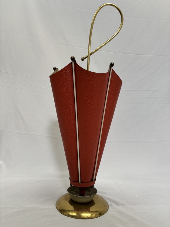 Image 1 of Vintage Mid-Century design paraplubak jaren '50/'60 rood