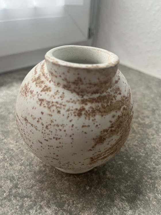 Image 1 of Dove ceramic sculpture spherical vase