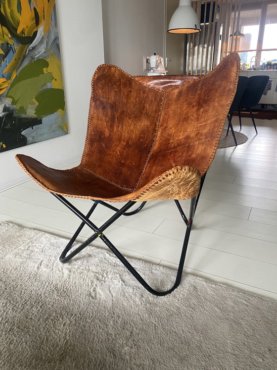 Image 1 of Vlinderstoel leder