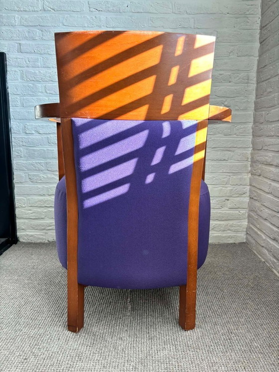 Image 1 of 4 x Andreu World Valencia armchairs fabric/cherry wood