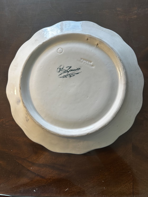Image 1 of Plat P. Zouilly - Céramique Espagnole Vintage - Diamètre 31 cm