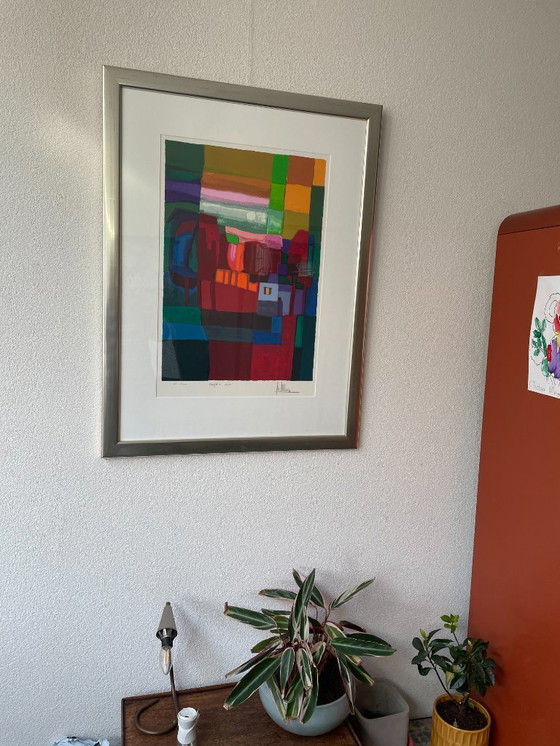 Image 1 of Ton Schulten - Serigrafia EA su carta Autunno II - Incorniciato