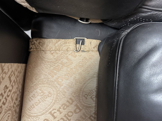 Image 1 of Sofá de cuero negro de alta calidad de 3" 'Poppy' de Poltrona Frau, de mediados de siglo, década de 1970.