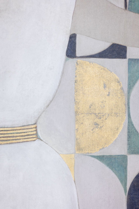 Image 1 of Toile Peinte Représentant Une Élégante Années 1950. Contemporain.