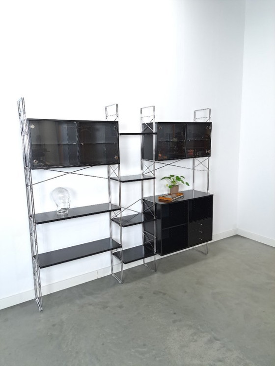 Image 1 of Armoire modulaire Denka de design danois, supports et étagères chromés