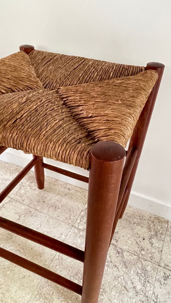 Image 1 of Vintage Geometric Straw Stool