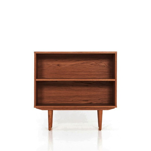 Low oak bookcase in teak stain - R05