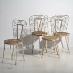 Antique outdoor chairs in white (c.1920). Set of 4 pieces – Garden chairs, Wood, Iron (photo 6 of 40)