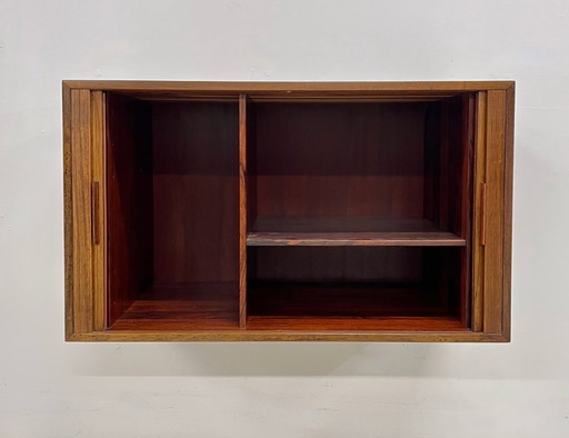 Rosewood Tambour Door Cabinet By Kai Kristiansen For Feldballes