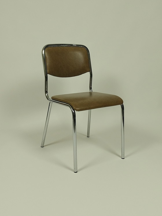 Image 1 of 4 sedie vintage in pelle Skai, anni '70