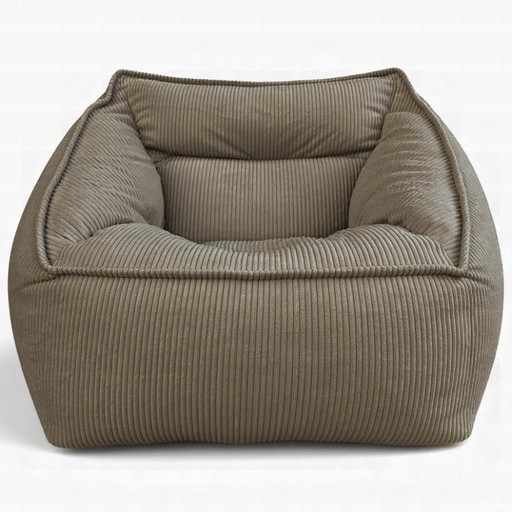Luxury Living Room Bean Bag Sofa in Premium Corduroy - Designer XXL Bean Bag with Filling Included - Modern Bean Bag Chair