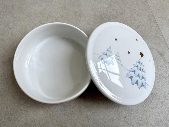 1x Vintage Goebel Lidded Box With Christmas Trees – Decorative Objects, Porcelain (photo 4 of 5)
