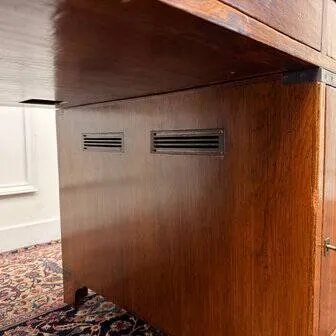 Scrivania da campagna Eichholtz classica inglese, Scrivanie, Legno, Ottone, Marrone, Chesterfield (foto 14 di 20)