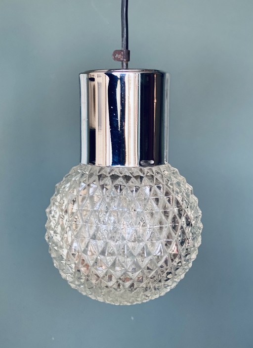 Vintage Jaren 60 Glazen Hanglampje