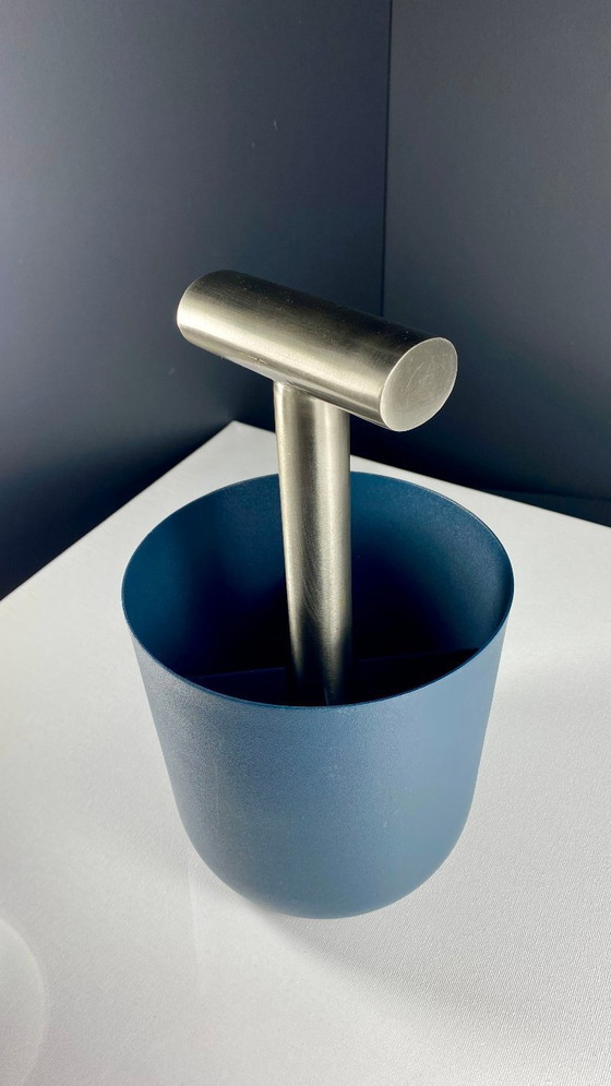 Image 1 of Cesta portátil XLBoom - Portalápices - Organizador de escritorio - Acero inoxidable - Azul