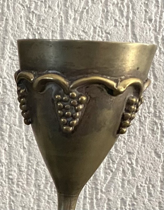 Image 1 of set of 4 vintage copper wine glasses