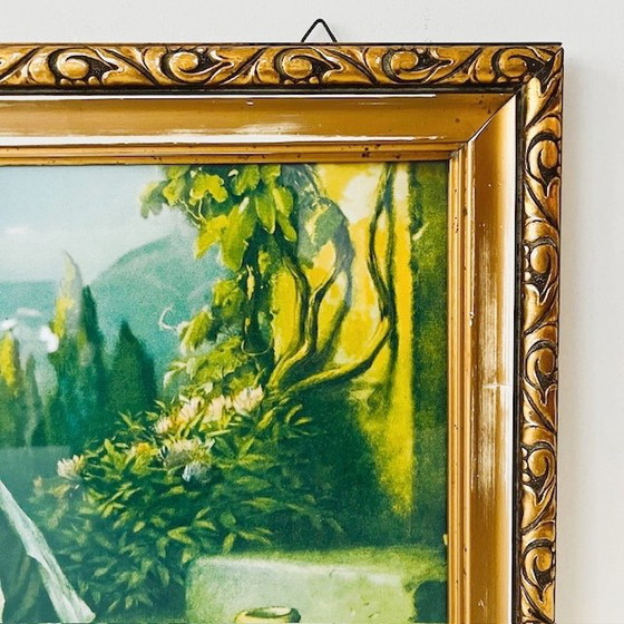 Image 1 of Quadro religioso vintage con cornice Madonna delle Colombe Natale anni '60