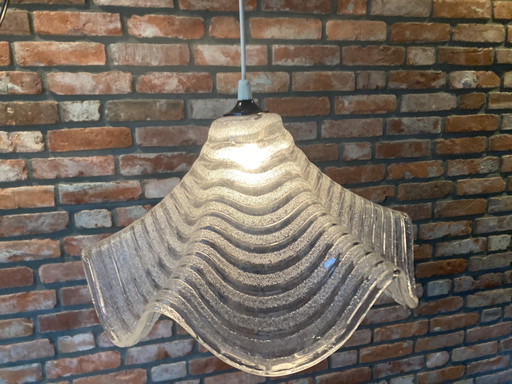 Lampe en verre glacé en verre épais