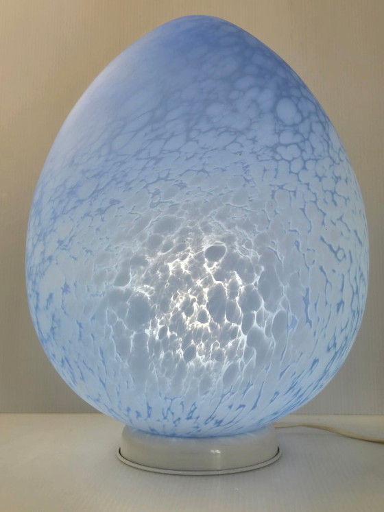 Image 1 of Lampada da tavolo vintage a forma di uovo, anni '70-'80, vetreria Vianne, anni '70-'80