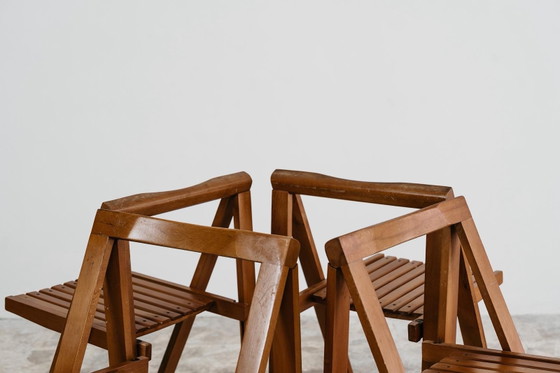 Image 1 of Aldo Jacober voor Alberto Bazzani: 4 Trieste-stoelen, vintage design uit de jaren 60.