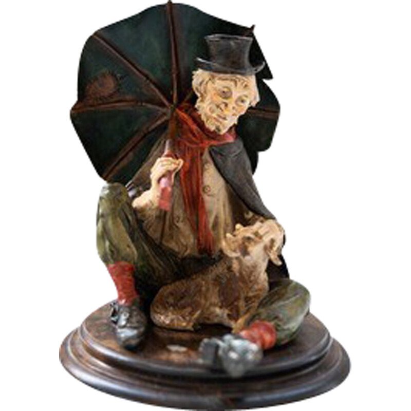 Capodimonte Giuseppe Armani Hobo Old Man With Dog Under offers Umbrella Large Figurine