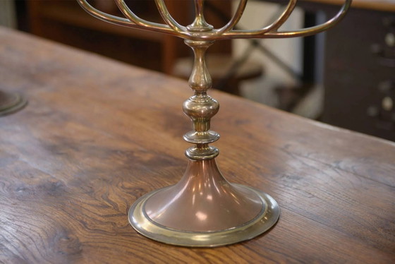 Pair of brass and copper candlesticks 1950s – Candle holders, Vintage (photo 4 of 11)