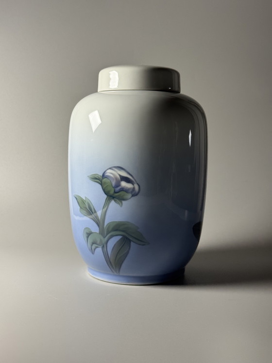 Image 1 of Royal Copenhagen Porcelain Jar with Lid, Hand-Painted Underglaze, 24 cm 