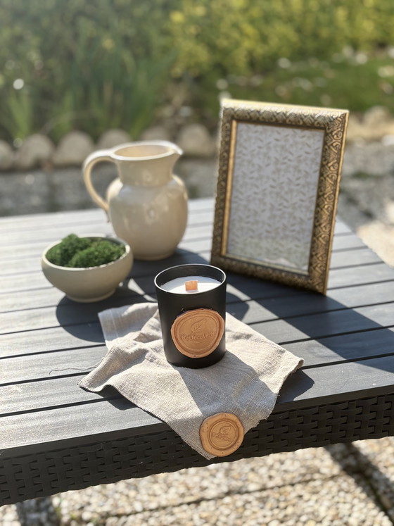 Image 1 of Vintage decoratieset - Kan, schaal met mos, vintage lijst en kaars.