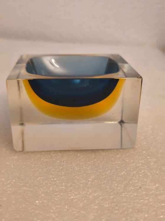 Sommerso Ashtray Flavio Poli, 1960-70, Seguso, Decorative Objects, Glass, Crystal, Transparent, Modern (photo 3 of 5)