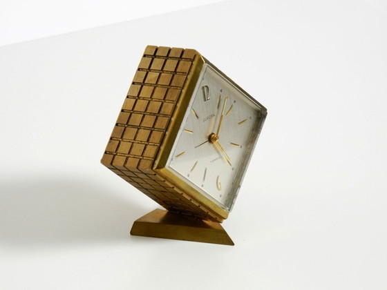 Image 1 of Rare, very beautiful small 1960s mechanical brass alarm clock table clock from Europa