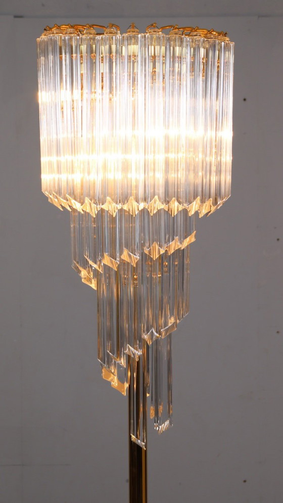Image 1 of Large waterfall floor lamp/floor lamp by Novaresi, Murano glass, Italy, 1970s