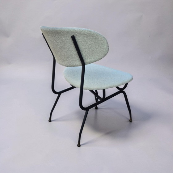 Ensemble de 4 fauteuils lounge de Gastone Rinaldi, Italie, années 1950 – Chaises & fauteuils, Metal, Textile (photo 6 of 7)