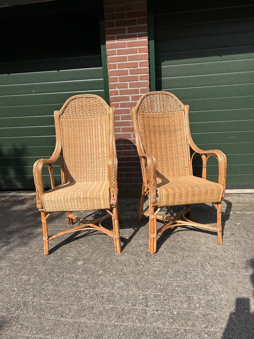 Vintage rotan fauteuils