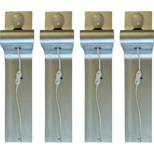 Set of four mid-century wall lamps, Italy 1980s