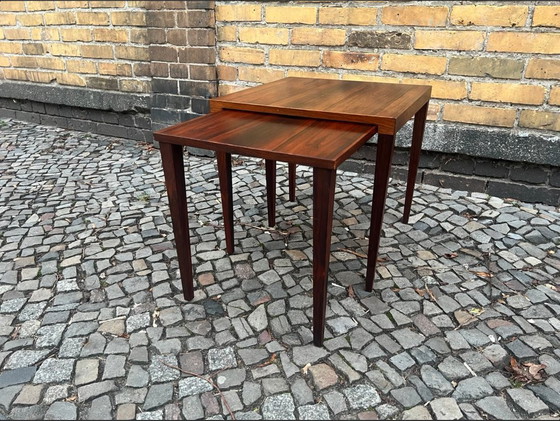 Image 1 of Mesas nido danesas de palisandro Heltborg Møbler de mediados de siglo - Mesa de sofá/Mesa de centro