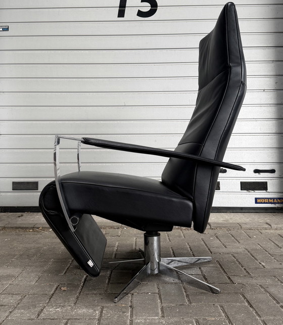 Image 1 of Jori Idaho Relax Armchair, Medium, Multi-Move, Black Leather, As Good As New