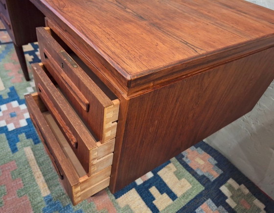 Image 1 of Rosewood Mid Century Double Sided Desk by J Svenstrup, Denmark 1960s