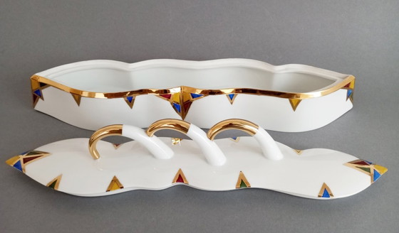 Image 1 of Hungarian De!Forma Design Group /Monika Bedécs /Zsolnay Postmodern Box With Lid 1997