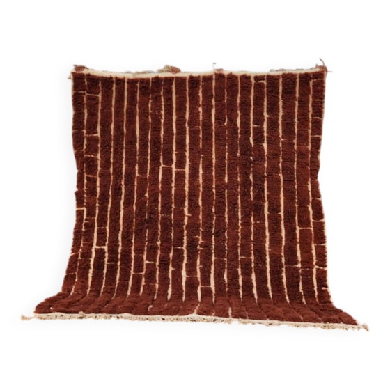 Authentischer Beni Ouarain Teppich 250 x 200 cm – Naturwolle schokoladenbraun – Teppiche & Läufer, Modern (photo 2 of 13)