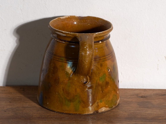Antique folk glazed pottery jug – Central Europe, circa 1930 – Crockery, Rustic (photo 17 of 40)