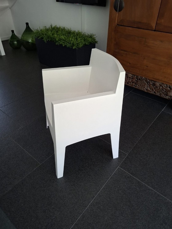 4x Driade Toy Design Stühle – Weiß – Philippe Starck Für Garten oder Esszimmer – Beistellstühle, Plastic (photo 5 of 7)