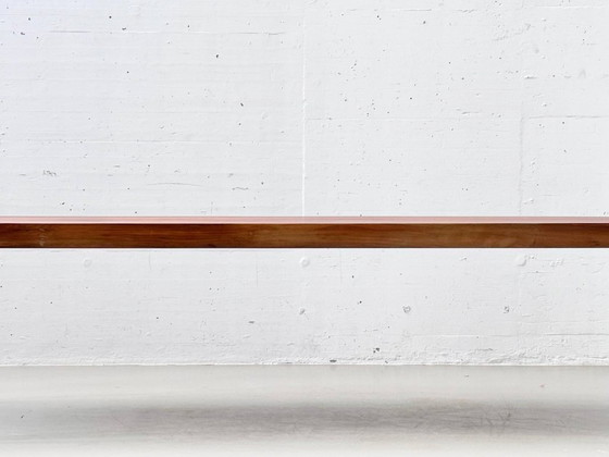 Image 1 of Spacious dining table with rosewood veneer and chrome-plated steel frame, 1970s